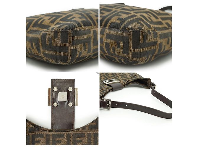 Fendi Borsa a tracolla hobo in tela monogram Zucca marrone - vista 4