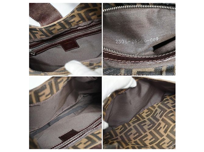 Fendi Borsa a tracolla hobo in tela monogram Zucca marrone - vista 5