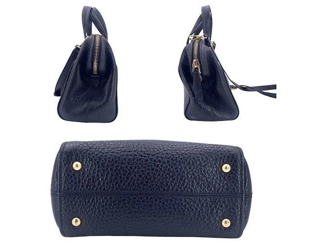 Fendi Borsa Chameleon in pelle martellata nera con tracolla Nero - vista 4