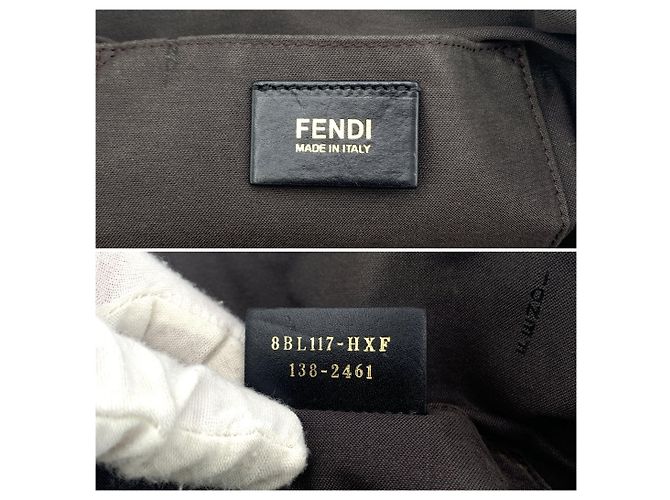 Fendi Borsa Chameleon in pelle martellata nera con tracolla Nero - vista 6
