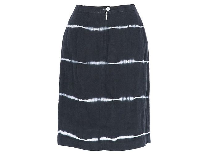 Falda Kenzo Jungle de lino tie-dye azul y blanco - vista 3