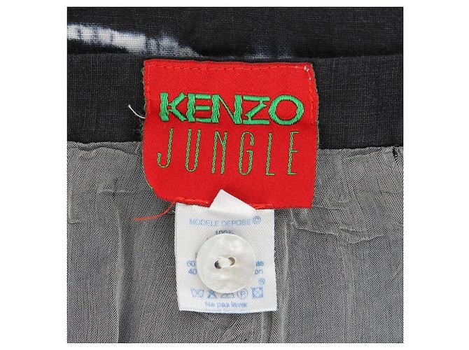 Falda Kenzo Jungle de lino tie-dye azul y blanco - vista 6