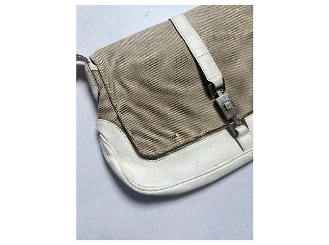 Borsa Gucci Jackie in tela e pelle beige/écru Bianco - vista 11