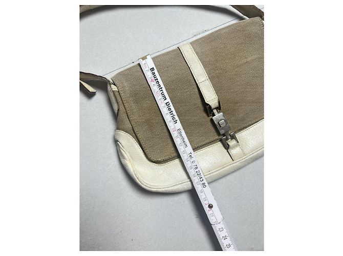Borsa Gucci Jackie in tela e pelle beige/écru Bianco - vista 12