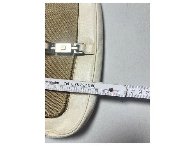 Borsa Gucci Jackie in tela e pelle beige/écru Bianco - vista 13