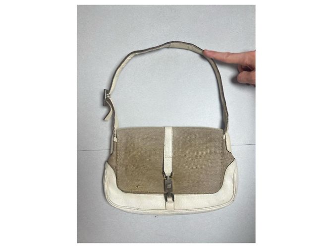 Borsa Gucci Jackie in tela e pelle beige/écru Bianco - vista 3