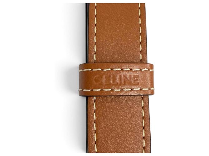 Céline Celine Medium Bucket Triomphe Canvas Calfskin Schultertasche Braun - Ansicht 10