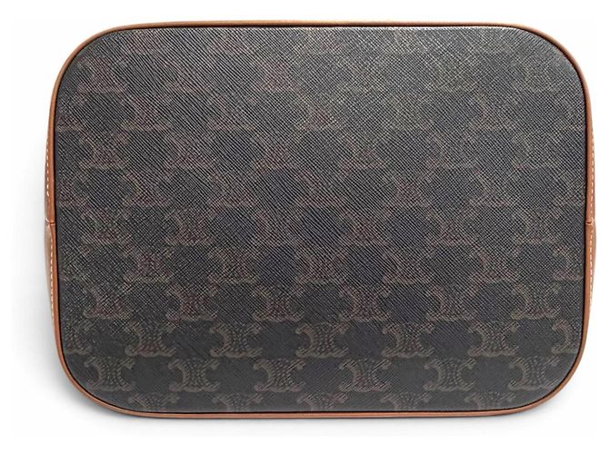 Céline Celine Medium Bucket Triomphe Canvas Calfskin Schultertasche Braun - Ansicht 6