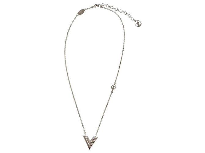 Collar Louis Vuitton 2025 Essential V Plata - vista 4