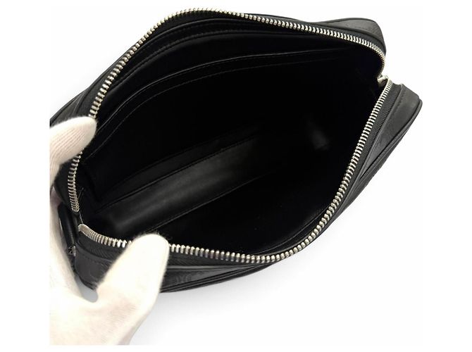 Céline Borsa a tracolla media Celine Leather Triomphe Messenger Nero - vista 7