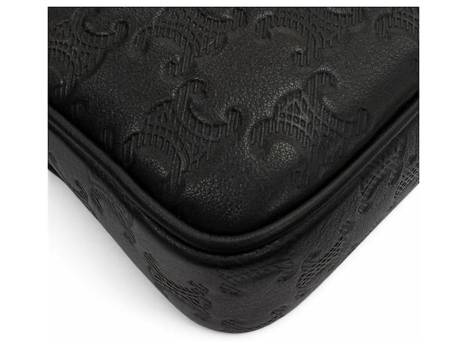 Céline Borsa a tracolla media Celine Leather Triomphe Messenger Nero - vista 8