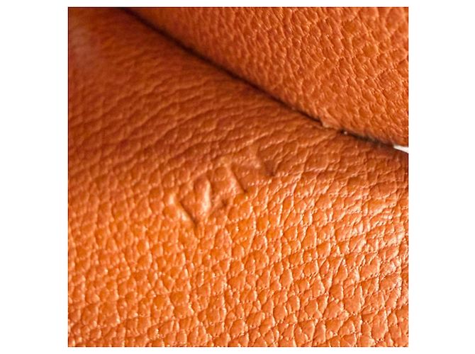 Hermès Collana Clochette Hermes Vintage in Togo Brick Marrone - vista 11