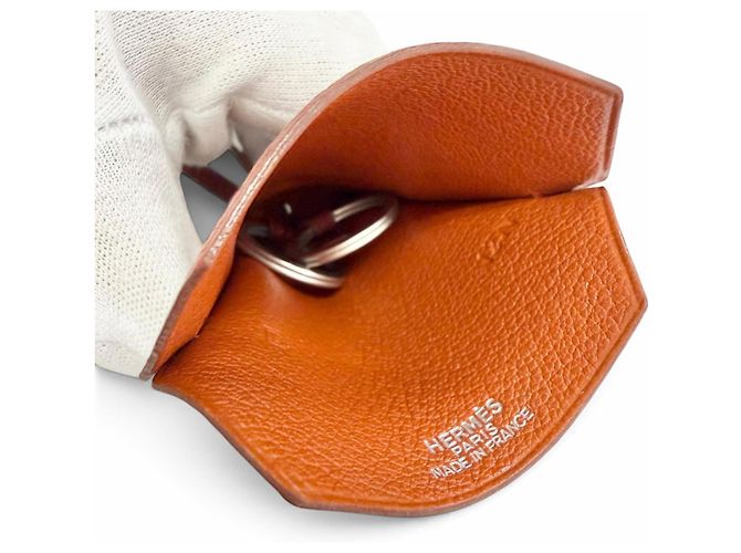 Hermès Collana Clochette Hermes Vintage in Togo Brick Marrone - vista 8