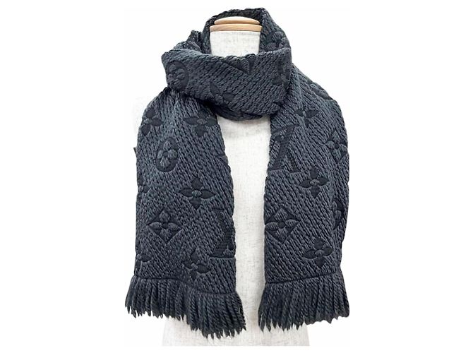 Estola Monogram Louis Vuitton Gris Oscuro Gris antracita - vista 3