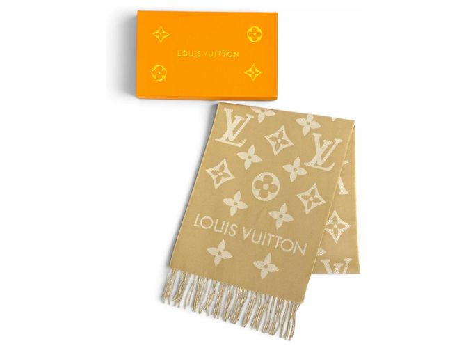 Estola Essential de lana Monogram Louis Vuitton Beige - vista 2