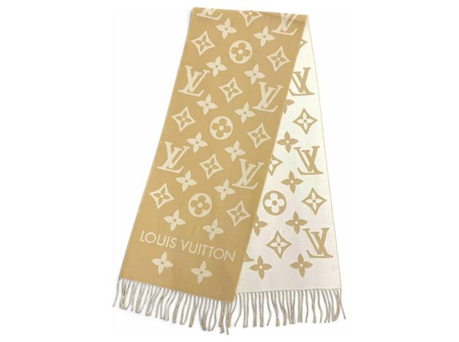 Estola Essential de lana Monogram Louis Vuitton Beige - vista 4