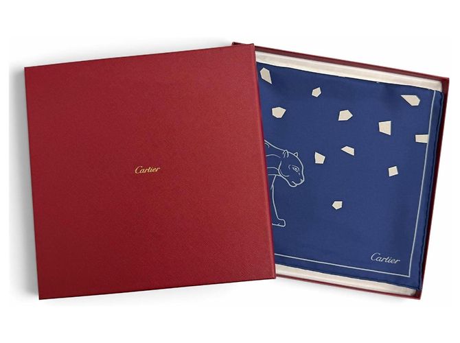 Cartier Panthère Seidentuch Marineblau - Ansicht 2
