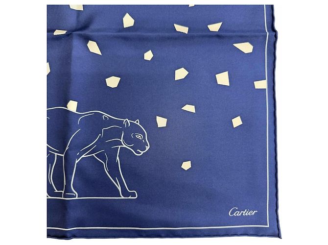 Cartier Panthère Seidentuch Marineblau - Ansicht 6