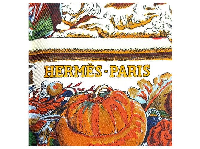 Hermès Carré en soie Hermes Les Ameriques Colombvs Marron Multicolore - vue 9