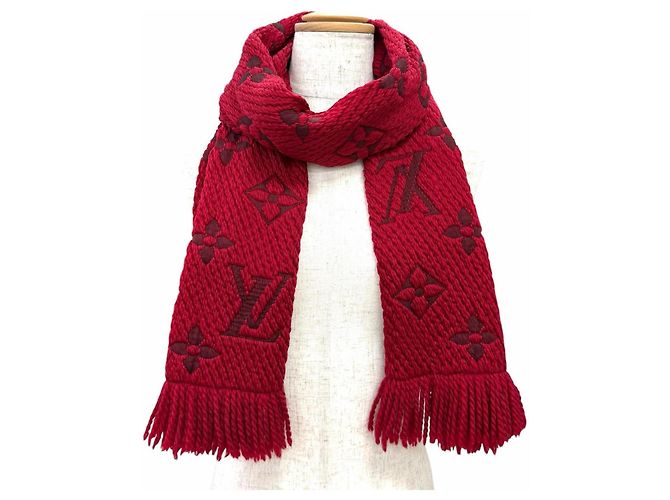 Estola de flecos Monogram Ruby Louis Vuitton Roja - vista 2