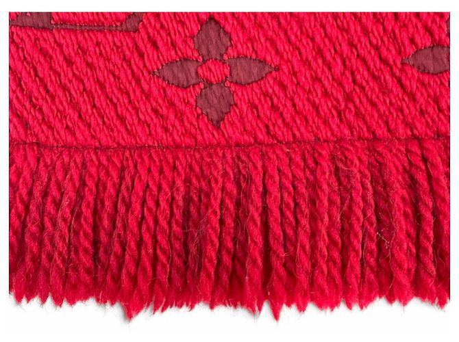 Estola de flecos Monogram Ruby Louis Vuitton Roja - vista 5