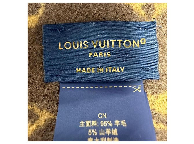 Stola Louis Vuitton My Neverfull in misto lana e cashmere Marrone - vista 8