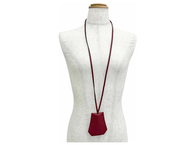 Hermès Collana Clochette in pelle Bordeaux Hermes Bordò - vista 2