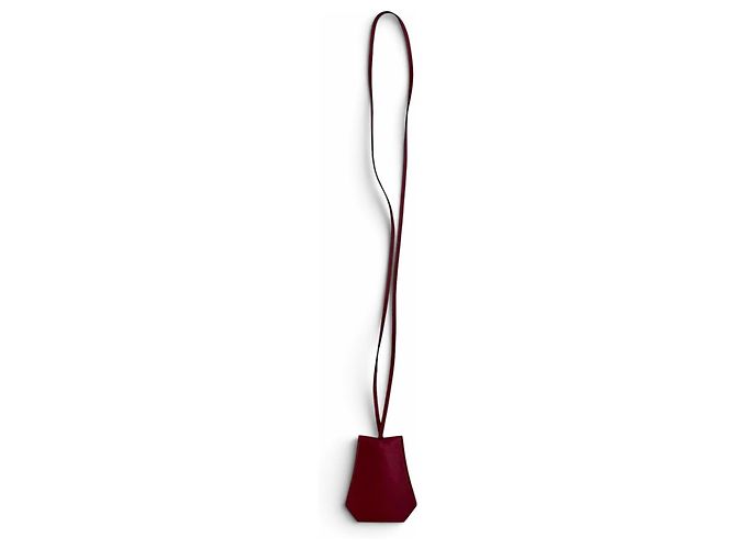 Hermès Collana Clochette in pelle Bordeaux Hermes Bordò - vista 4