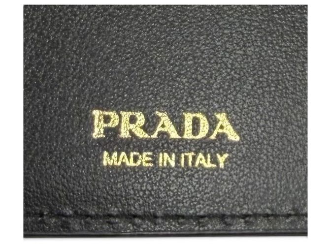 Prada City Calf Langbrieftasche mit Dreieckslogo Schwarz - Ansicht 10