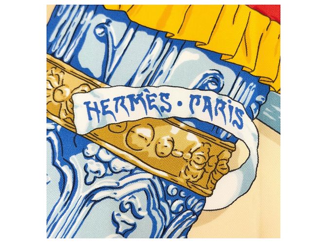 Hermès Pañuelo de seda Hermes Prieres au Vent Roja Multicolor - vista 8