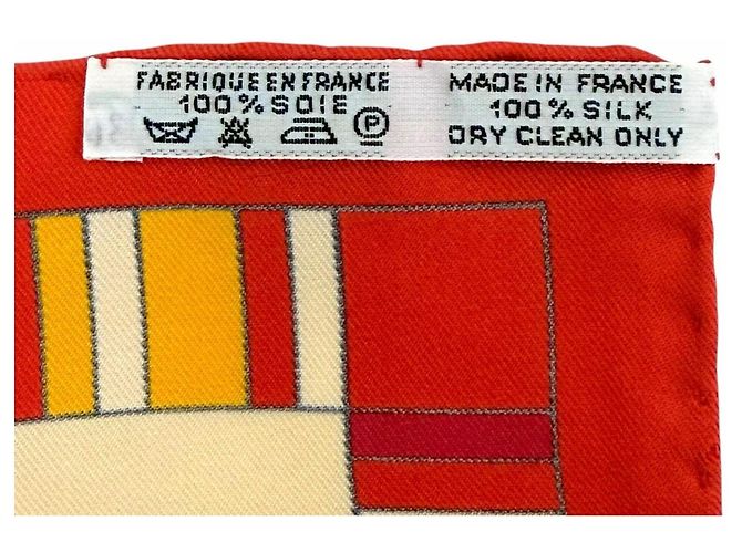 Hermès Pañuelo de seda Hermes Prieres au Vent Roja Multicolor - vista 9