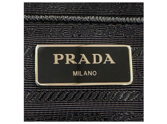 Prada Nylon Leather Triangle Logo Backpack Black - view 10