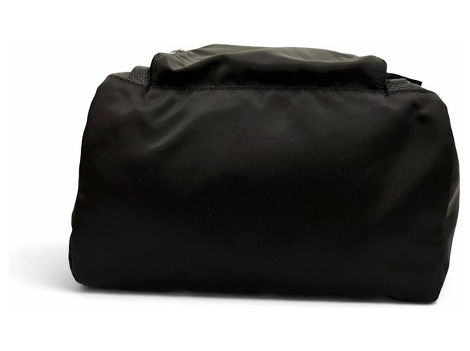 Prada Nylon Leather Triangle Logo Backpack Black - view 6