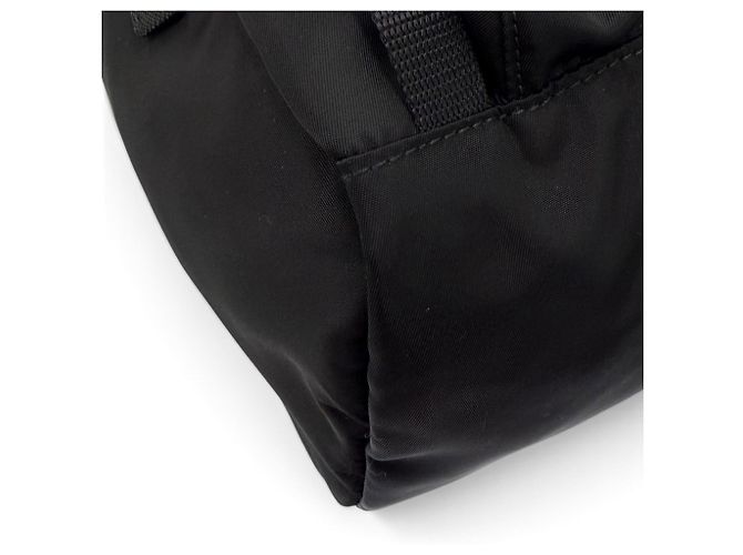 Prada Nylon Leather Triangle Logo Backpack Black - view 7