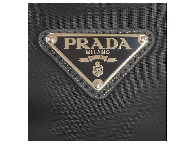 Prada Nylon Leather Triangle Logo Backpack Black - view 9
