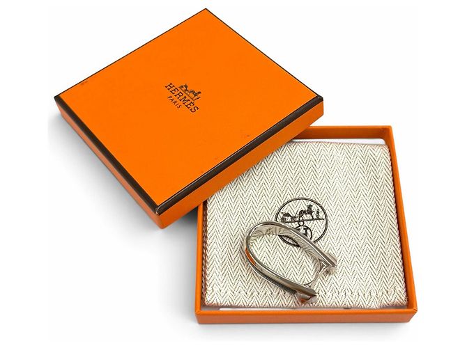 Ring Hermès Anel Hermes Jocchetto de banda dupla Preto Prata - vista 2