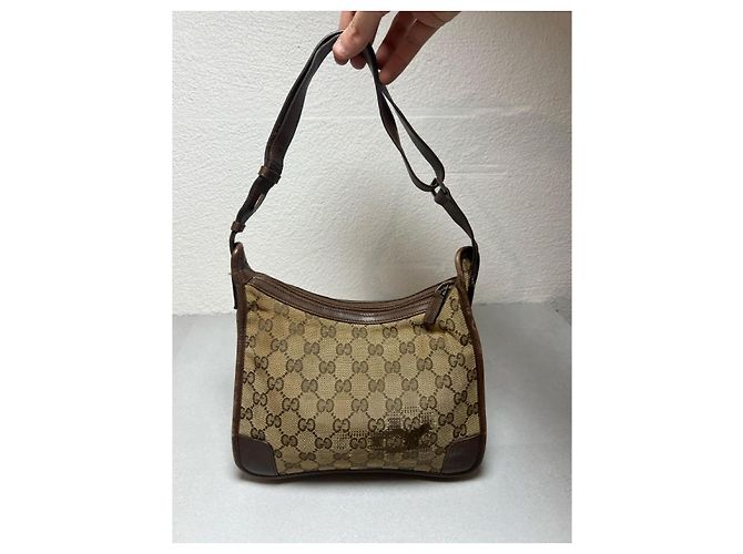 Borsa a tracolla Gucci Square in tela GG Supreme - Marrone - vista 2
