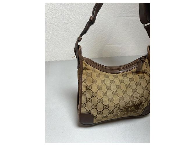 Borsa a tracolla Gucci Square in tela GG Supreme - Marrone - vista 3