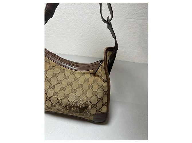Borsa a tracolla Gucci Square in tela GG Supreme - Marrone - vista 4