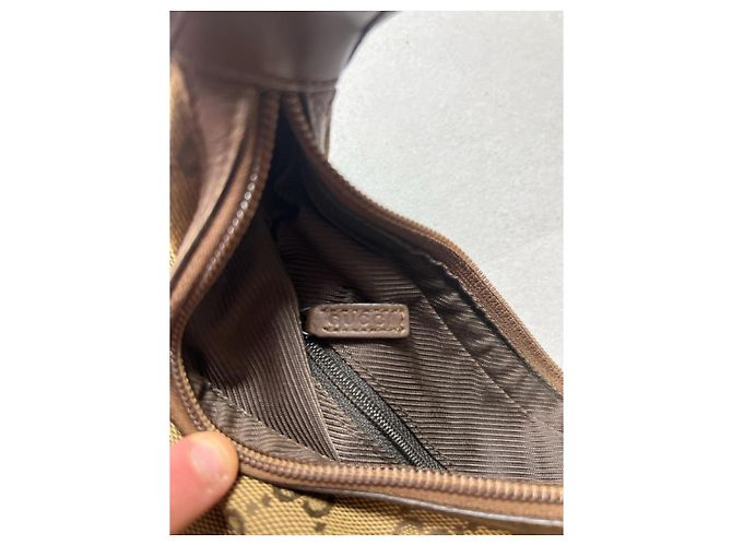 Borsa a tracolla Gucci Square in tela GG Supreme - Marrone - vista 9