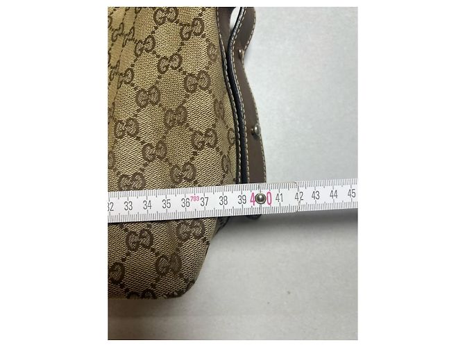 Gucci Bamboo Bar Tote Borsa Monogram Beige/Marrone - vista 13