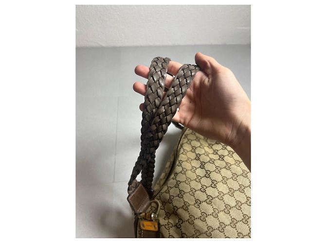 Gucci Bamboo Bar Tote Borsa Monogram Beige/Marrone - vista 3