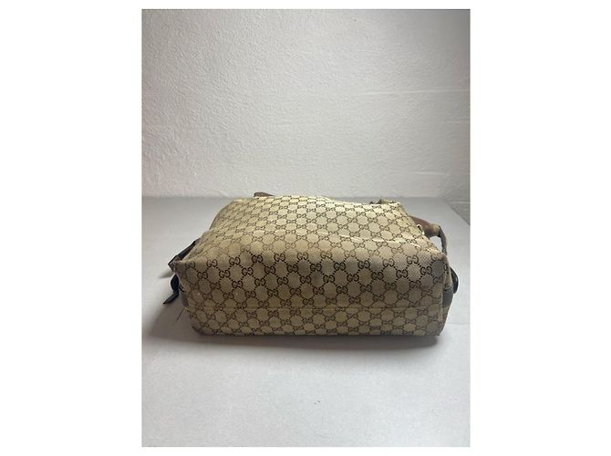Gucci Bamboo Bar Tote Borsa Monogram Beige/Marrone - vista 5
