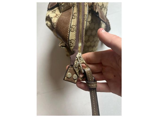 Gucci Bamboo Bar Tote Borsa Monogram Beige/Marrone - vista 7