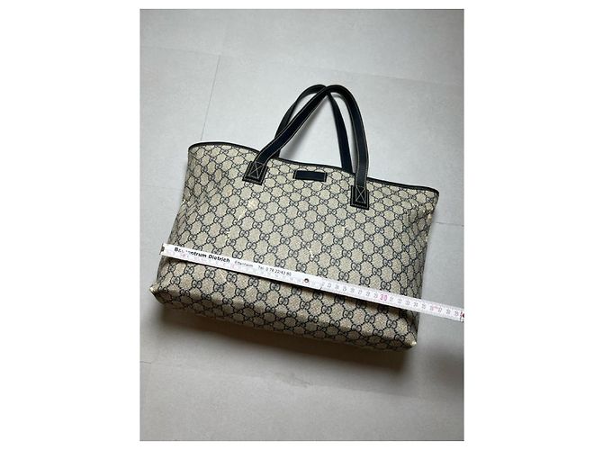 Borsa Gucci Ophidia Shopping Tela GG Supreme Beige/Grigio - vista 13