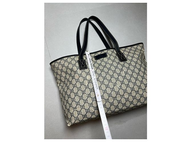 Borsa Gucci Ophidia Shopping Tela GG Supreme Beige/Grigio - vista 15