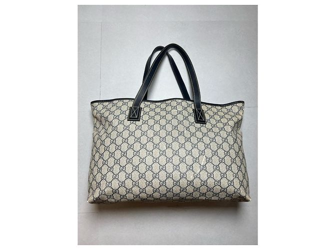 Borsa Gucci Ophidia Shopping Tela GG Supreme Beige/Grigio - vista 2