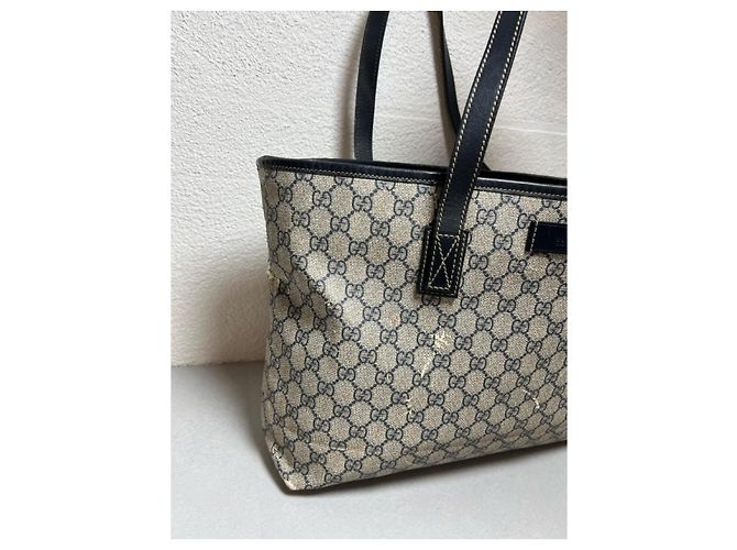 Borsa Gucci Ophidia Shopping Tela GG Supreme Beige/Grigio - vista 4