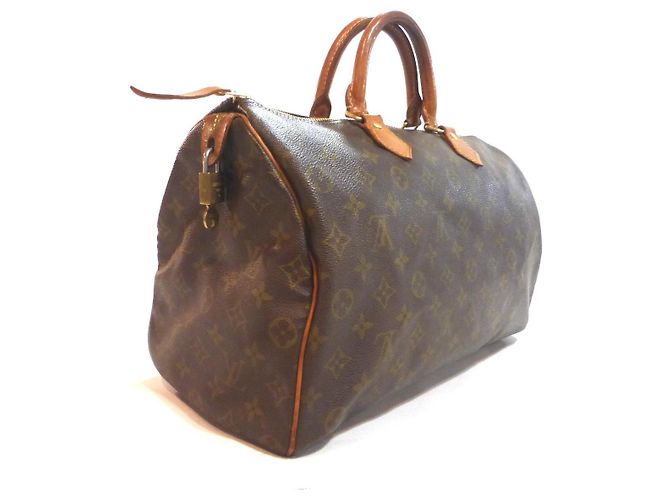 Mala Louis Vuitton Speedy 35 Monogram Marrom Monograma - vista 10