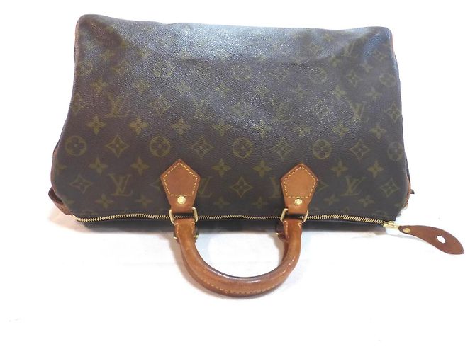 Mala Louis Vuitton Speedy 35 Monogram Marrom Monograma - vista 13